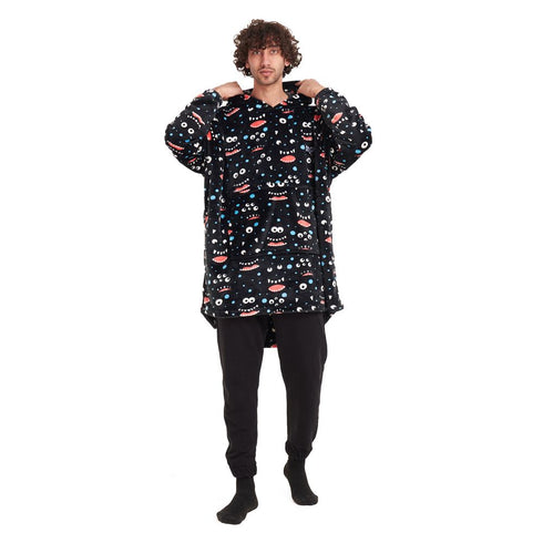Snuggs Blanket Hoodie Black monster